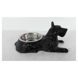Cast iron Scottish terrier dog food bowl, 15"