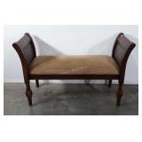 Upholstered bench with rolled arms, 16x37.5