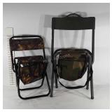 Two folding hunting/fishing chairs with
