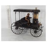 Wooden antique steamer car model with clown