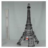 Wire Eiffel Tower statue, 31" × 13" × 13"