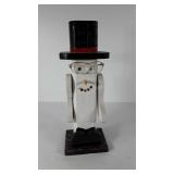 Wooden snowman statue, 20"tall, wear as shown