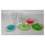 Glass group, Iris and Herringbone glasse,s green