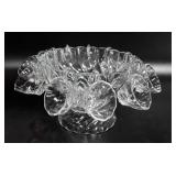 Glass punch bowl with 11 cups