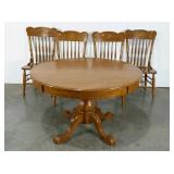 Claw foot pedestal 47" diameter table with four