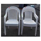 Four white poly Outdoor Chairs