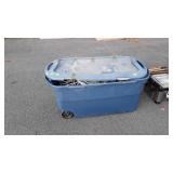 Big Wheeled Storage Tote with misc Electrician