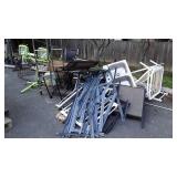 Pile of Scrap metals, sink, light, shelf