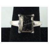 Size 10 Sterling matrix silver shungite 3.35ct