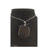 18in Sterling pebble cut shungite 67ct pendant