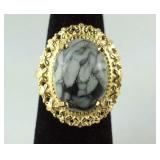 Size 6 18kgold plated Austrian pinolith 9.8ct
