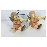 Two Goebel Hummels, angels playing trumpets with