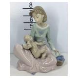 Lladro figurine, #5848 dressing the baby, mothers