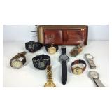 Split confide wallet and assorted wrist watches