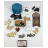 Scotty dog brooches and pins