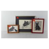 Scottish terrier drawings, all are artist signed