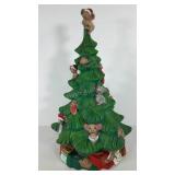 Cute 18" ceramic Christmas tree, features mice, 2