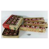 Shiny Brite and Franke mixed group of pink glass