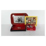 Scottish Terrier trays and cookie tin, 12"-17"