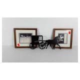 Amish wall art, two Nancy Noel prints, framed and