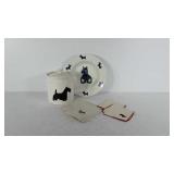 Scottish terrier themed cookie jar, bowl and