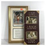 Wall art, photo frame 8x18 and "In My Father