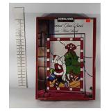 Christmas decor, stained glass panel with metal