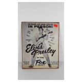 Elvis metal sign, 12x15, some wear as shown