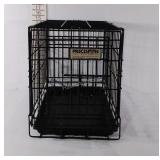 Metal pet crate with cleanout tray