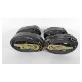 Four E-track ratchet strap tie downs