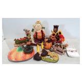 Fall decor group, scarecrow, everlasting