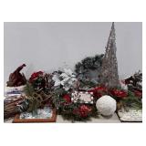 Christmas holiday decor group, includes trees,