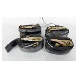Four E-track ratchet tie down straps