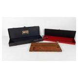 Tool cases, two metal, one wood