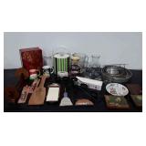 Home goods group, baking pans, grill scrapper,