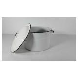 Enameled pot with lid, 12"