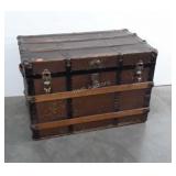 Steamer Style Locker Trunk, one leather handle