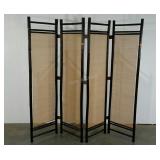 Four panel Asian inspired bamboo room divider,