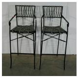 Two bar chairs, 30" to seat, interesting bungee
