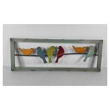 Birds on a wire metal wall hanging, 36x13