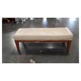 Bench with faux leather cushion, 17x53x19, S