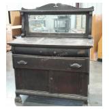 Buffet with mirror, age wear as shown, debris