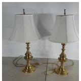Pair of Home Furnishings brass Table Lamps with