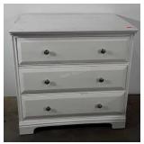 Painted three drawer chest, 32x21x33, paint is