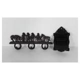 Cast iron cowboy themed wall hook and match box