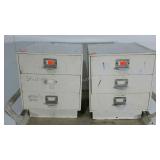 Two shop counter top cabinets with tools, wires,