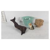 Decor group, Rumrill Pottery planter, handpainted