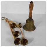 Bells, school bell is stamped "Fiddian" and ARP