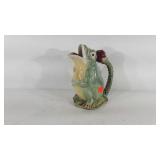 Ceramic frog water pitcher, 9.5" tall