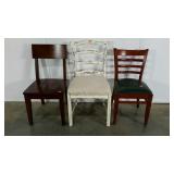 Three chairs, damage as shown